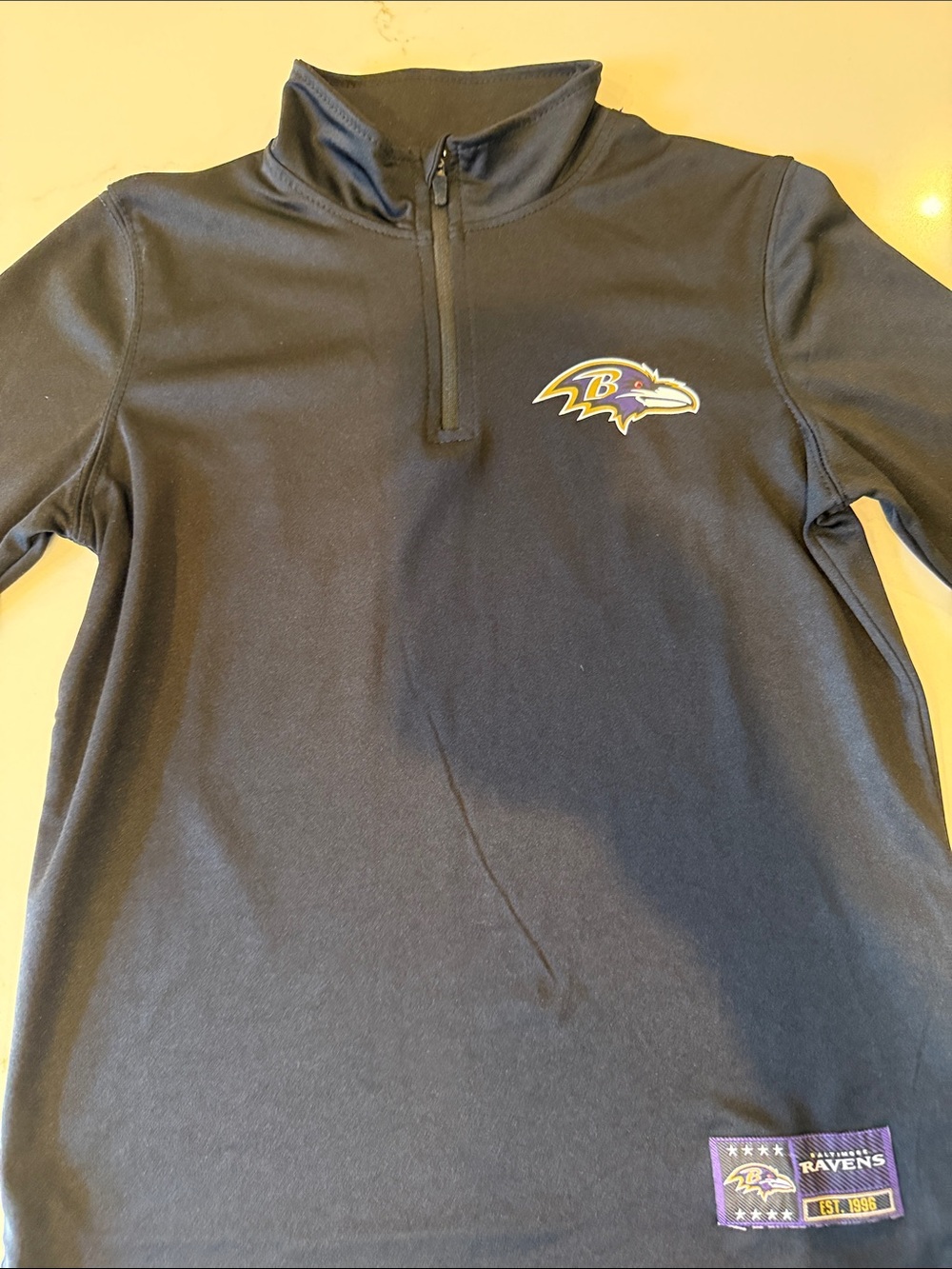 NFL Baltimore Ravens Black Purple Zip Pullover Youth Sweatshirt